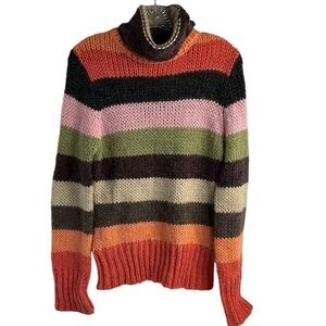 Anthropologie Laurie B. Stripe Women's Mohair Wool Blend Striped Sweater Size M